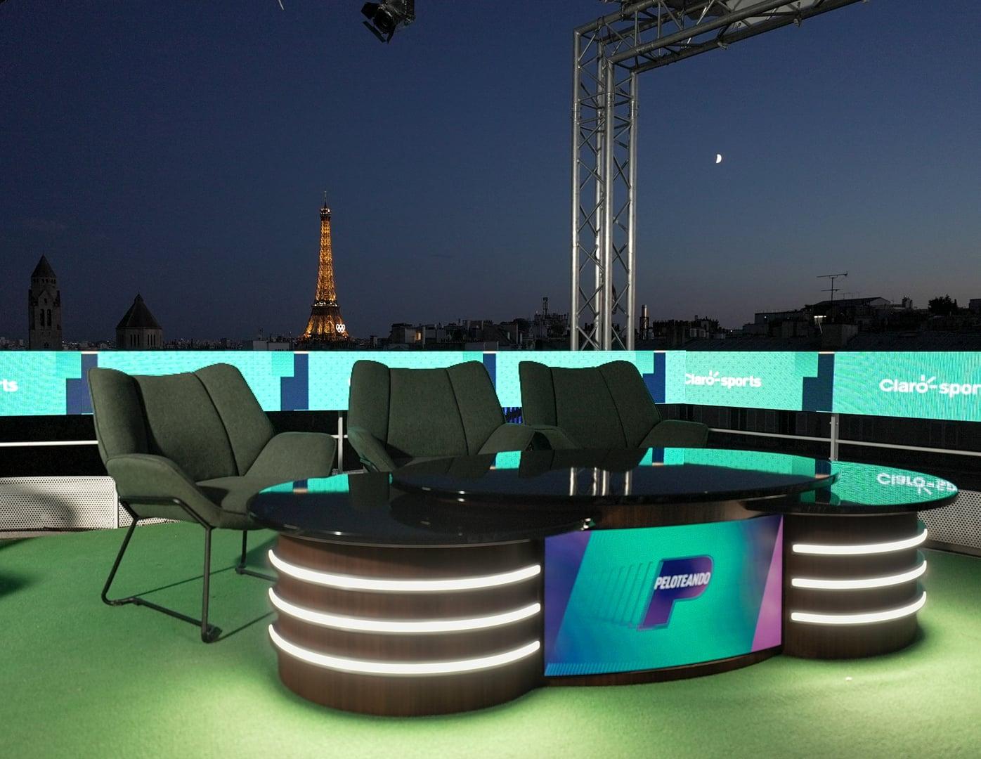 Rooftop PTZ Remote Production — Eiffel Tower Night TV Set 3